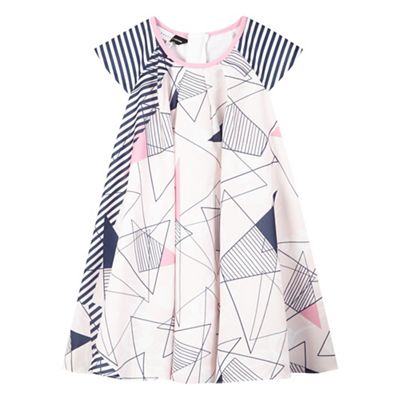 Preen/EDITION Girls' pink triangle print dress